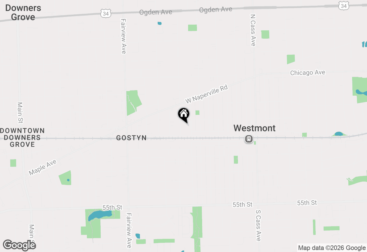Map of 23 Roslyn Road, Westmont, IL 60559