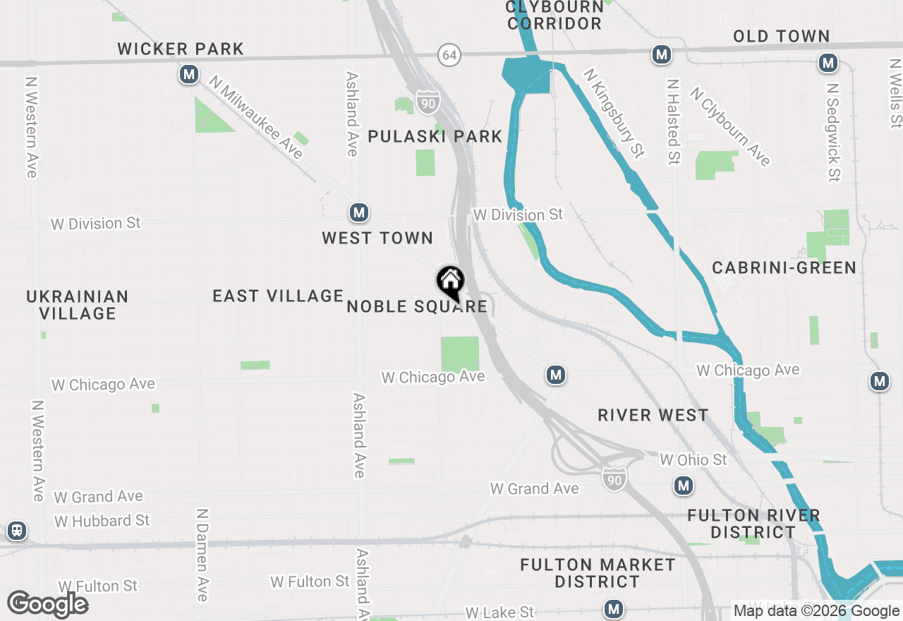 Map of 1356 W Walton Street #3W, Chicago, IL 60642