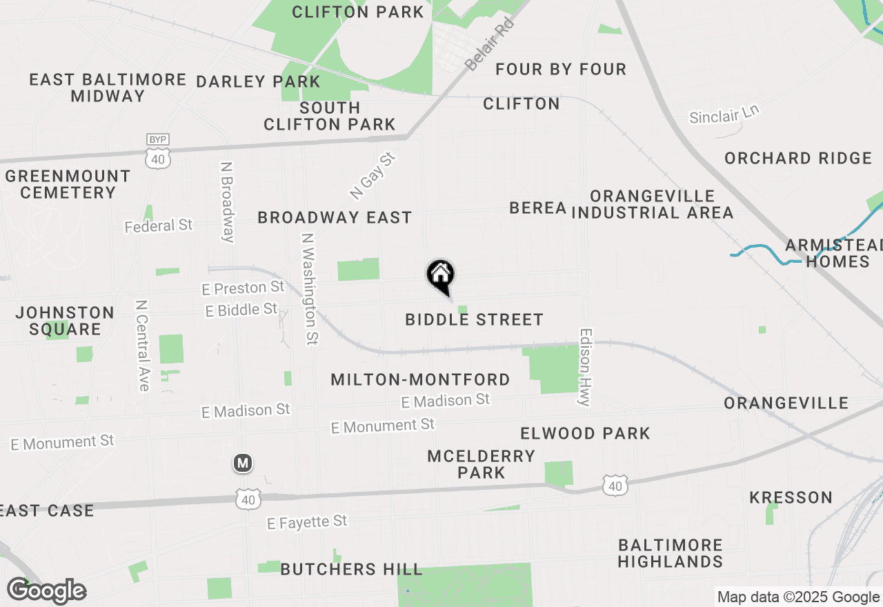 Map of 2521 E Biddle Street, Baltimore, MD 21213