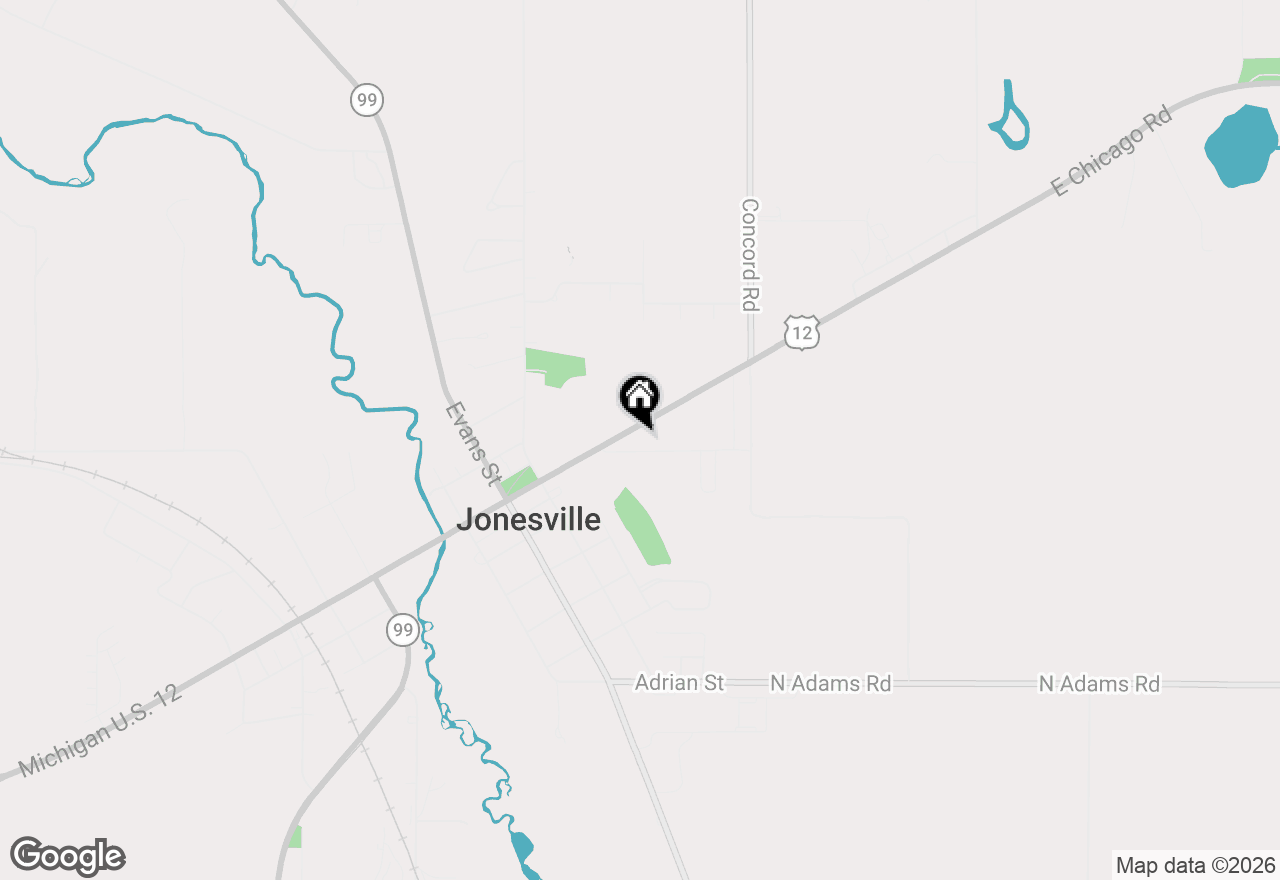 Map of 454 E Chicago Street, Jonesville, MI 49250
