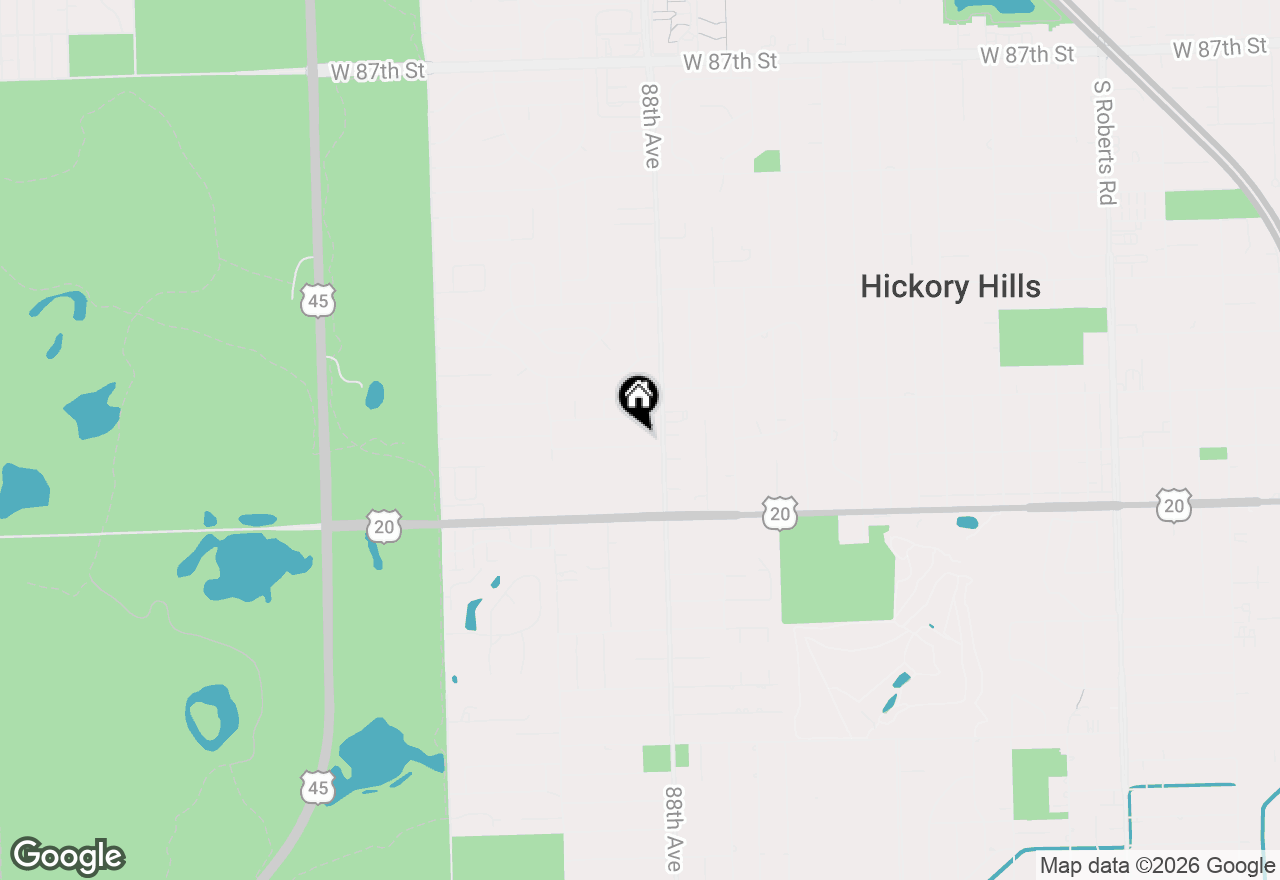 Map of 8818 W 93rd Place, Hickory Hills, IL 60457