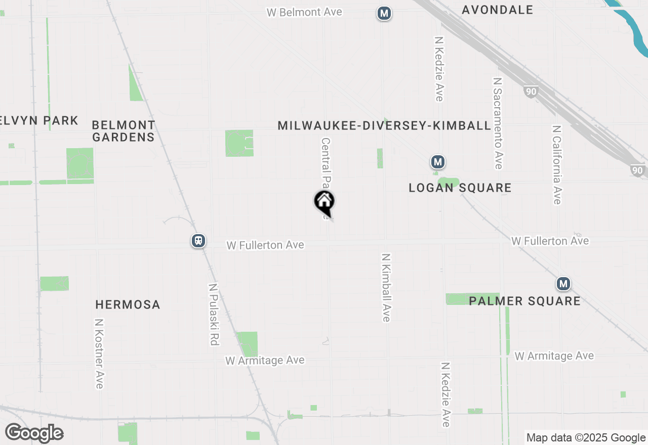 Map of 2440 N Central Park Avenue #2, Chicago, IL 60647