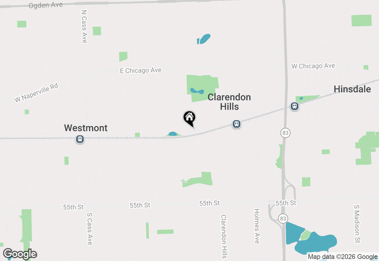 Map of 4 Oxford Avenue, Clarendon Hills, IL 60514