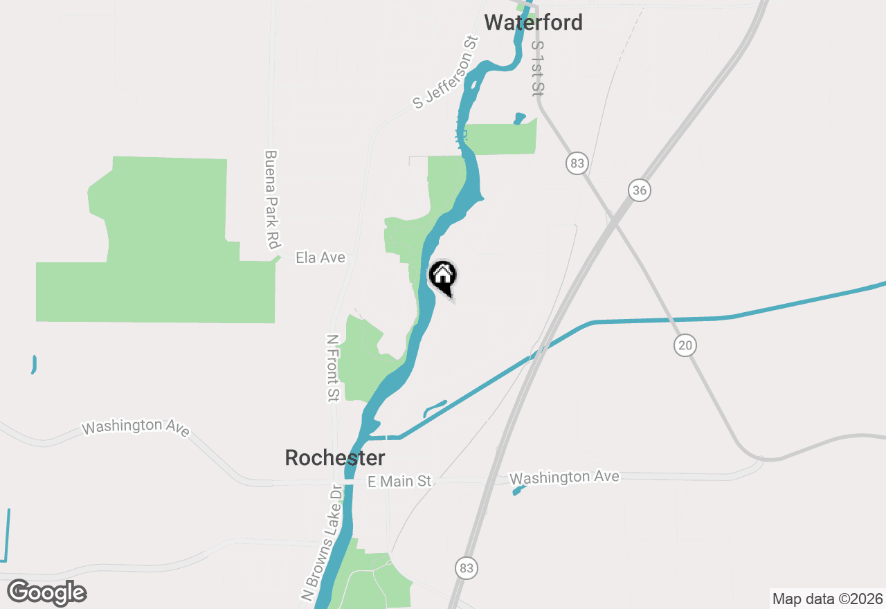 Map of 2530 N River Rd, Waterford, WI 53185