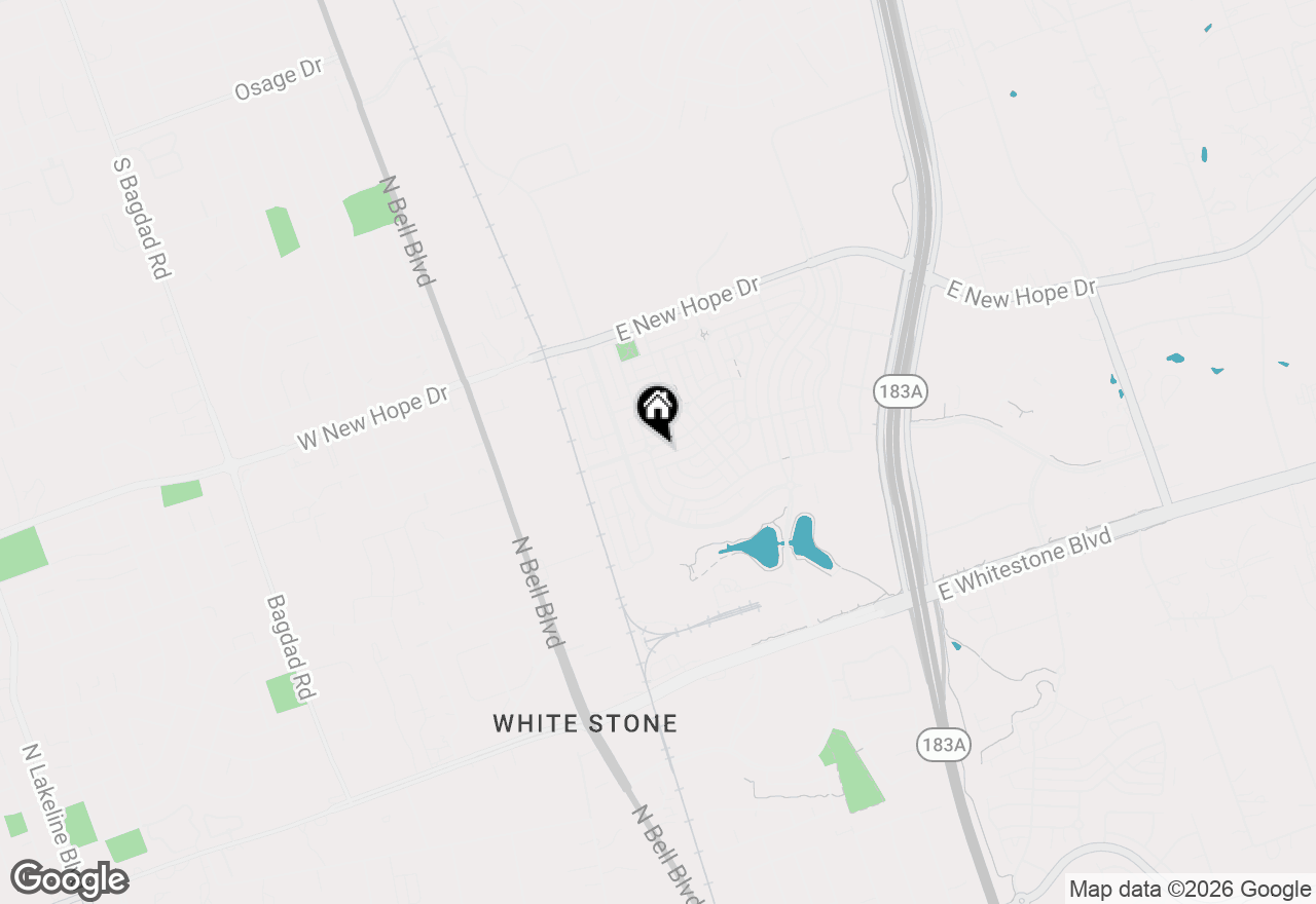 Map of 600 Bull Creek Pkwy, Cedar Park, TX 78613