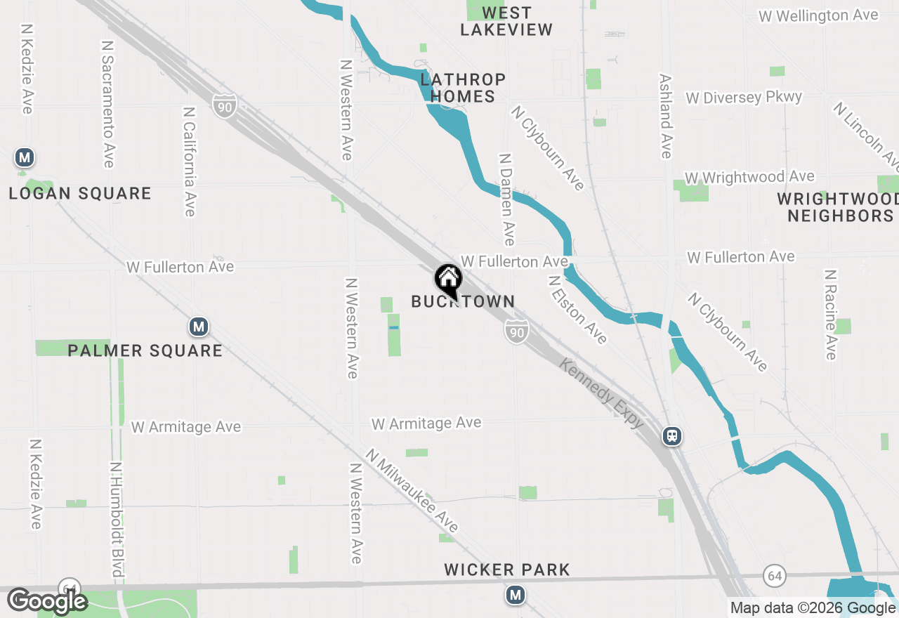 Map of 2136 W Lyndale Street #1W, Chicago, IL 60647