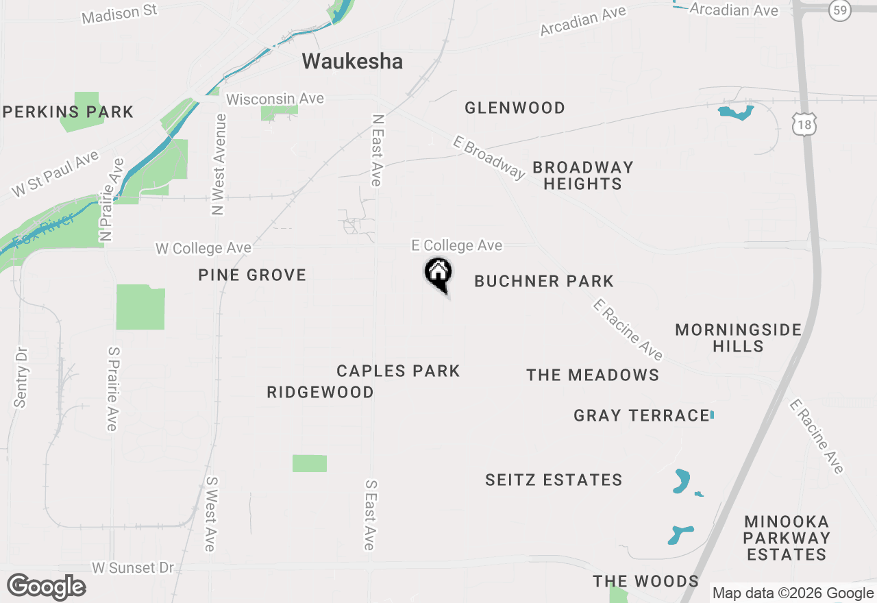 Map of 209 S James St, Waukesha, WI 53186