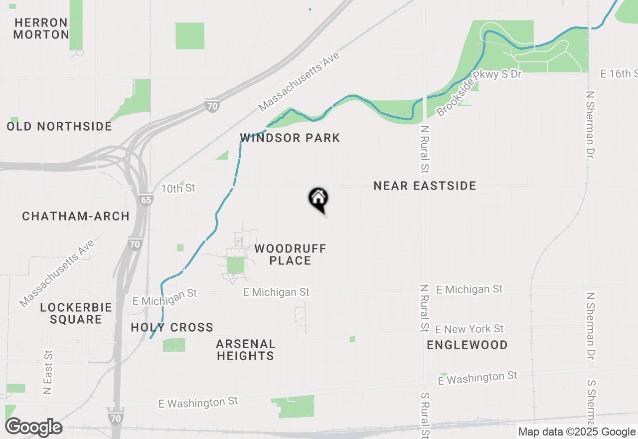 Map of 837 Tecumseh Street, Indianapolis, IN 46201