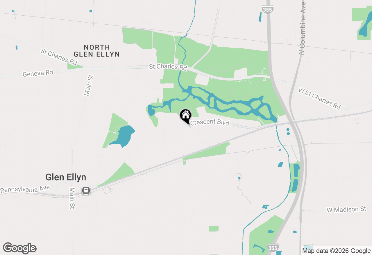 Map of 861 Crescent Boulevard, Glen Ellyn, IL 60137