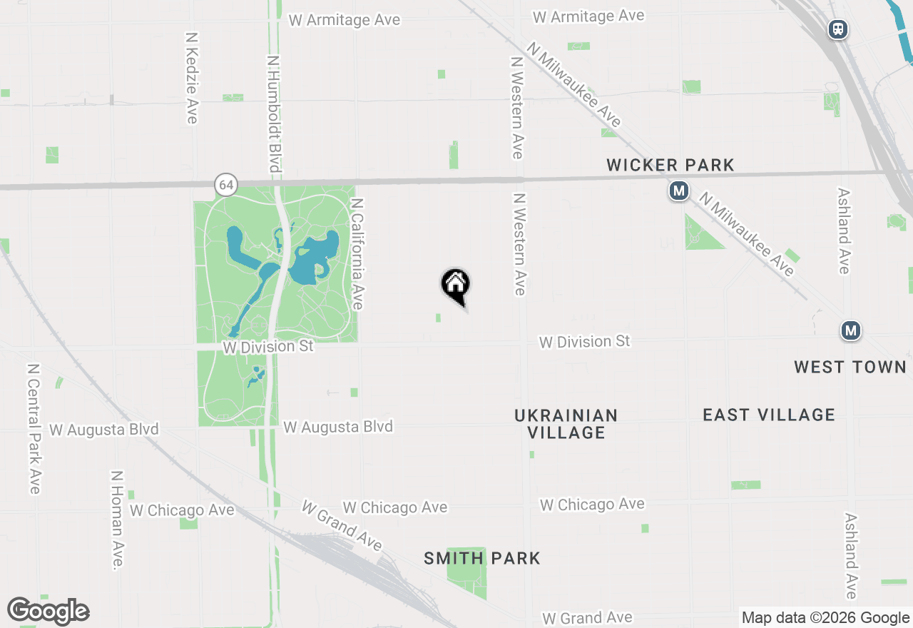 Map of 1242 N Maplewood Avenue #2S, Chicago, IL 60622