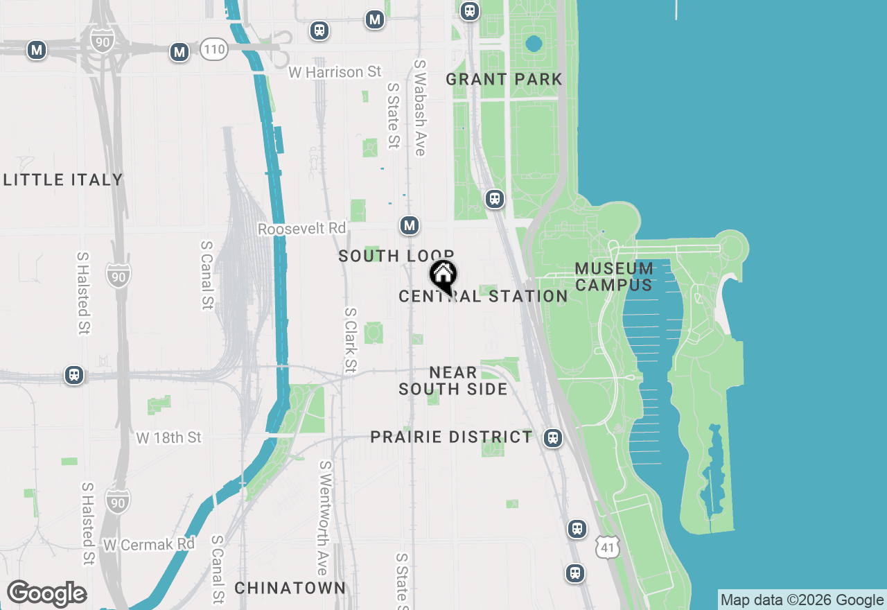 Map of 1400 S Michigan Avenue #1807, Chicago, IL 60605