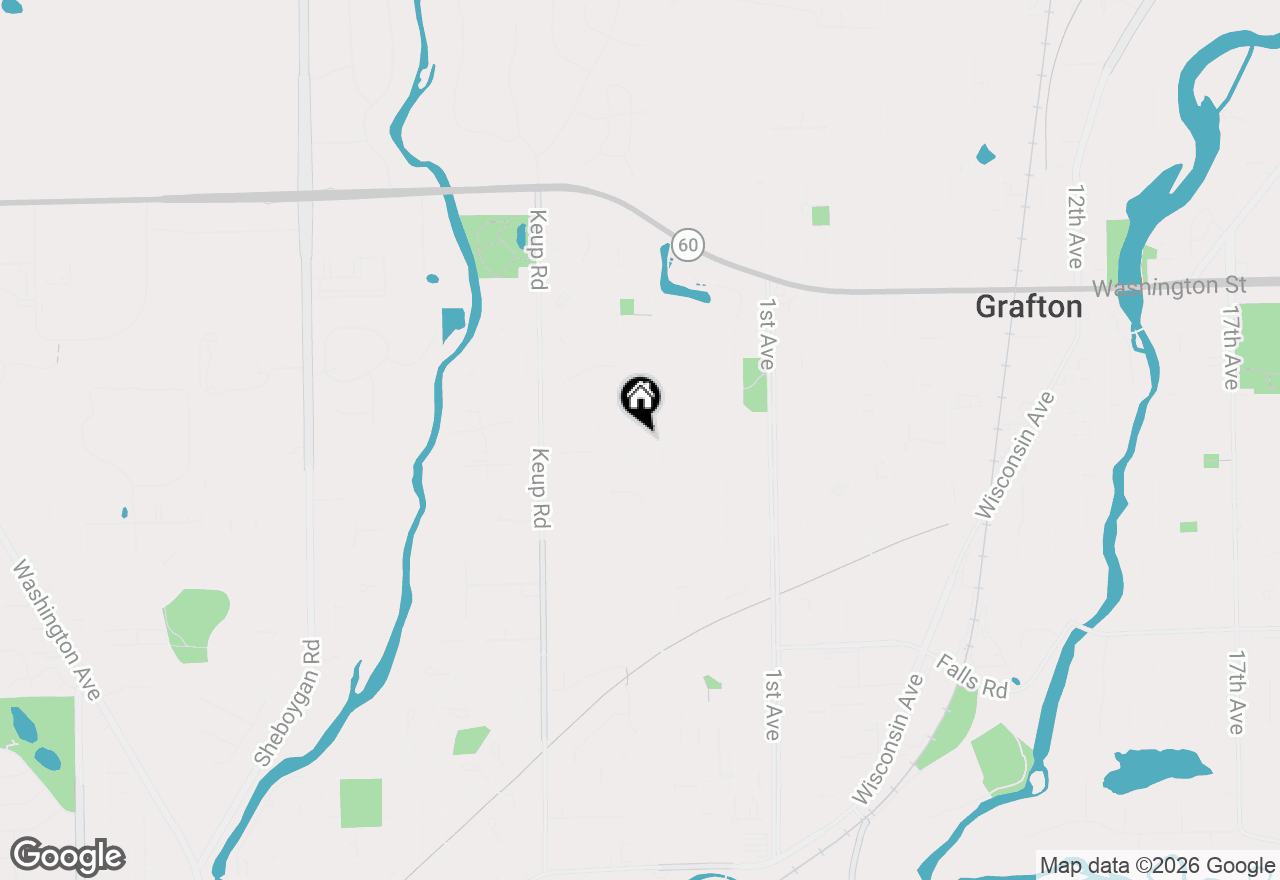 Map of 312 W Lilac Ln, Grafton, WI 53024