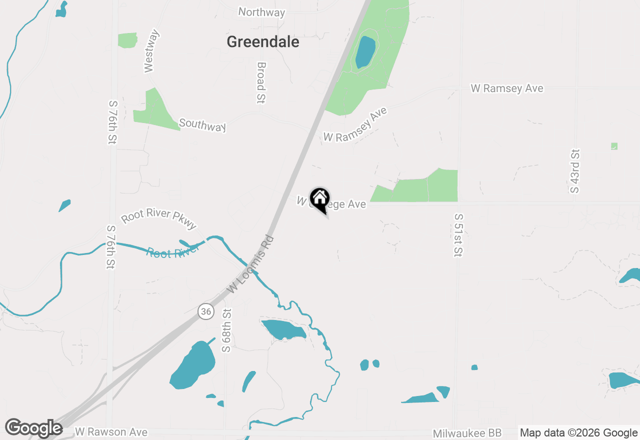 Map of 6436 Riverdale Ln, Greendale, WI 53129