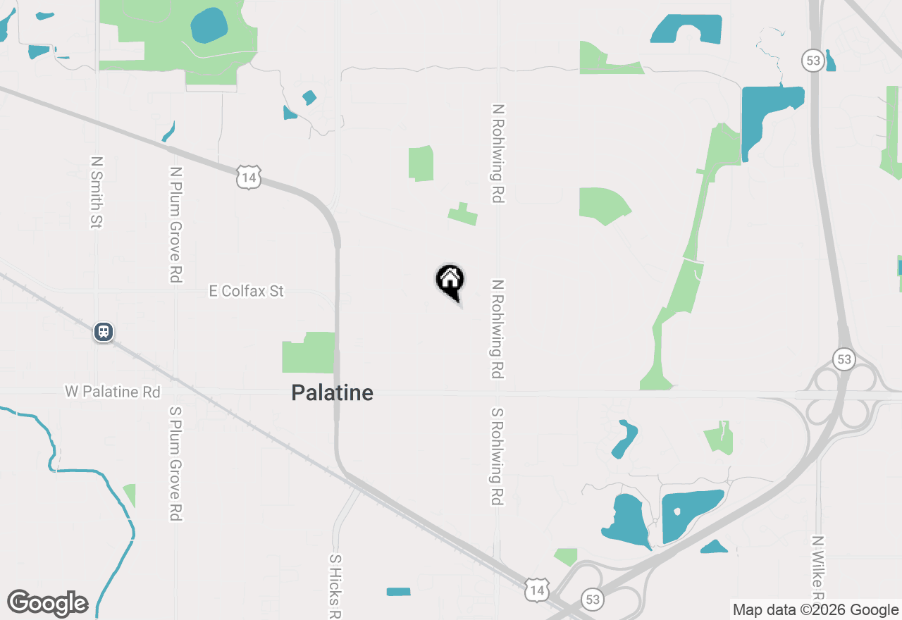 Map of 648 E Lincoln Street, Palatine, IL 60074