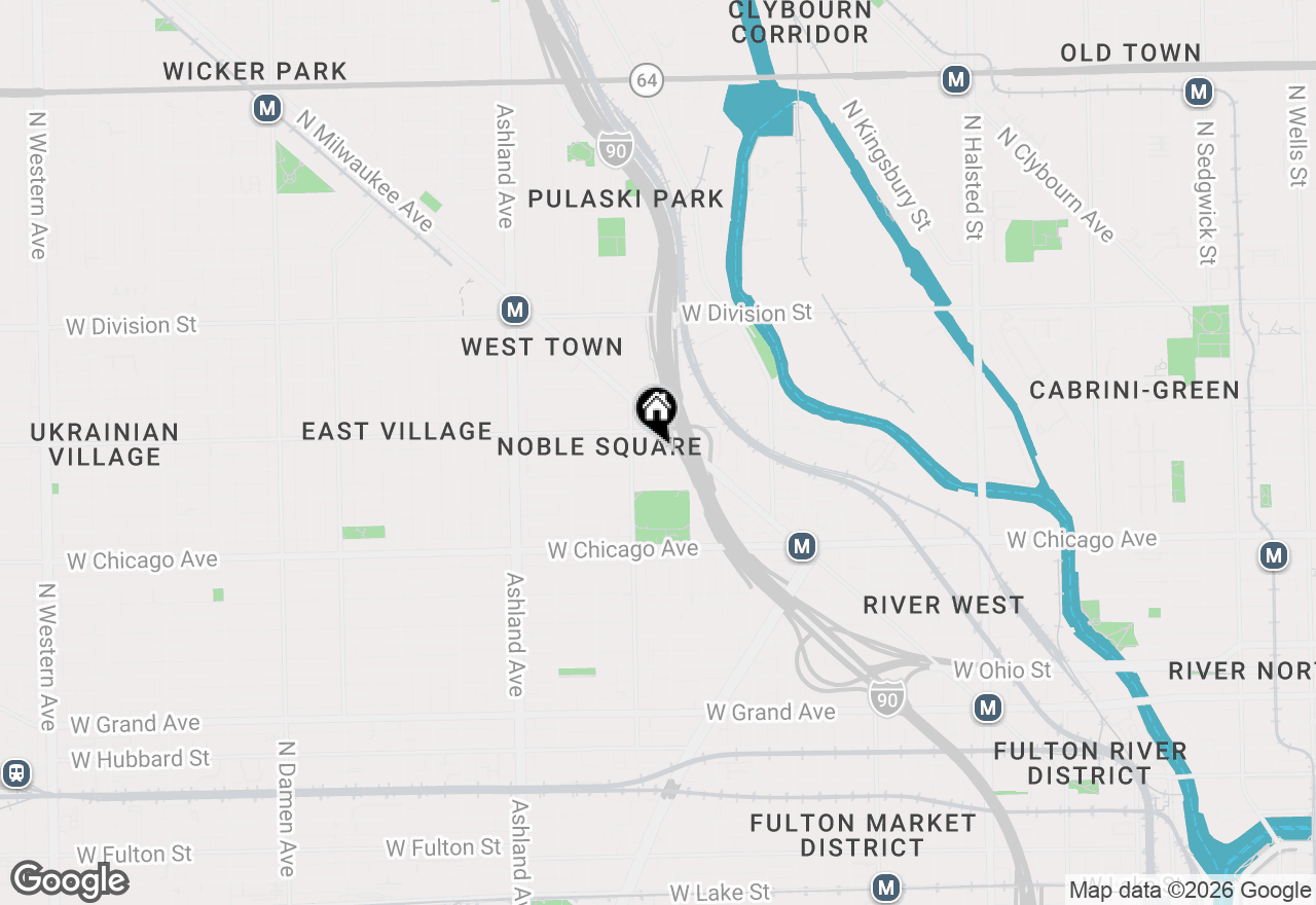 Map of 1346 W Walton Street #3W, Chicago, IL 60642