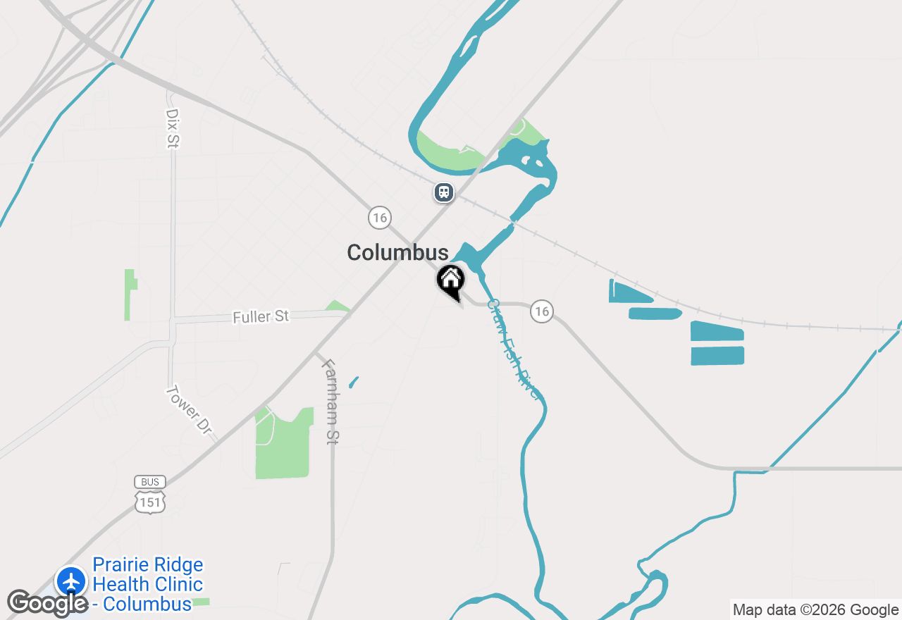 Map of 412 Manning St, Columbus, WI 53925