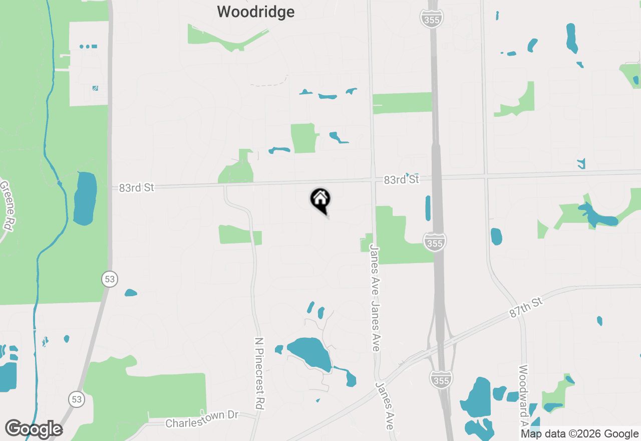 Map of 632 Sheffield Lane, Bolingbrook, IL 60440