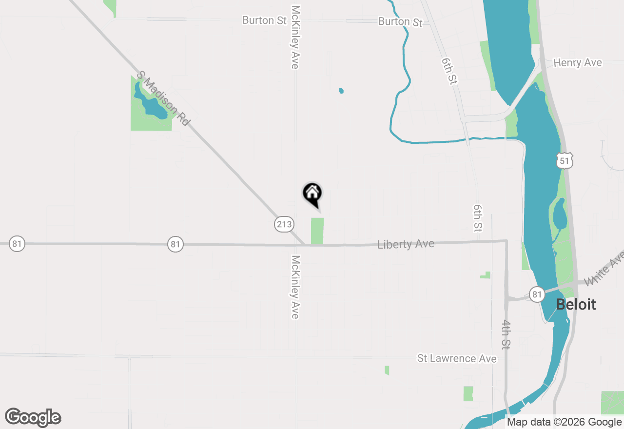 Map of 1323 Middle Street, Beloit, WI 53511