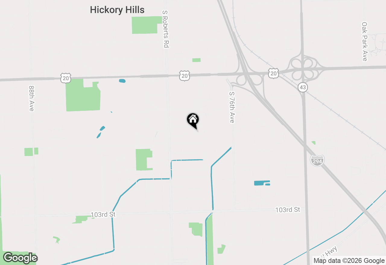 Map of 7826 W 98th Place, Hickory Hills, IL 60457