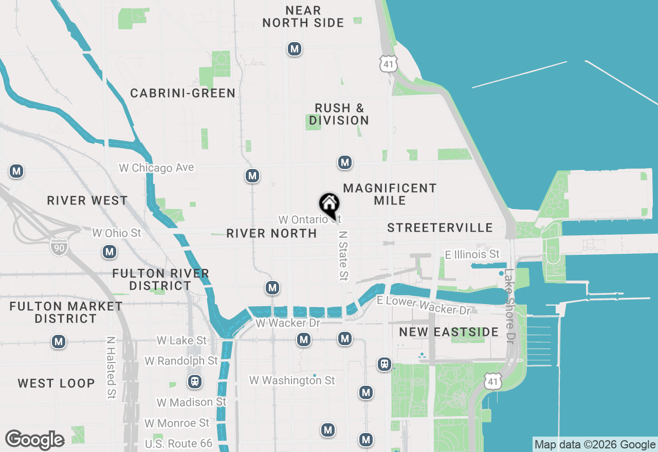 Map of 33 W Ontario Street #56F, Chicago, IL 60654