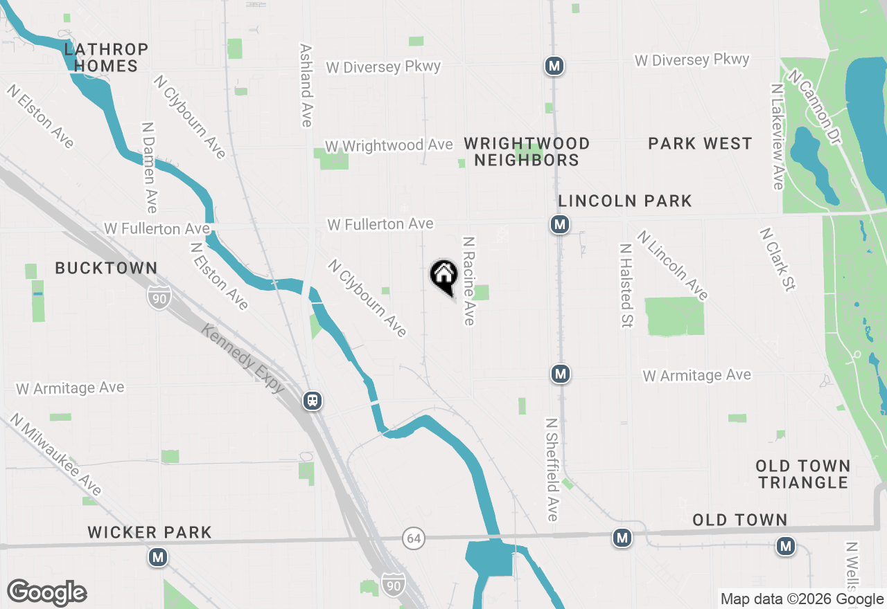Map of 1241 W Webster Avenue, Chicago, IL 60614