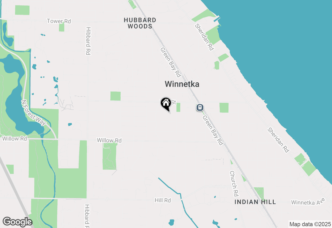 Map of 910 Oak Street, Winnetka, IL 60093