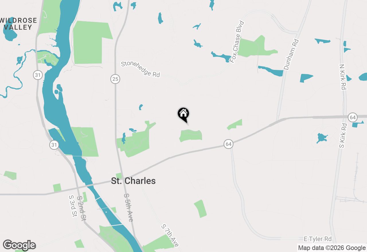 Map of 334 Basin Court, St. Charles, IL 60174