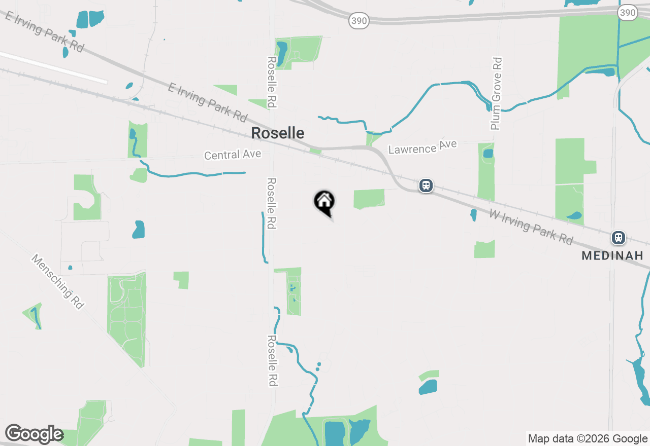Map of 206 E Woodworth Place, Roselle, IL 60172