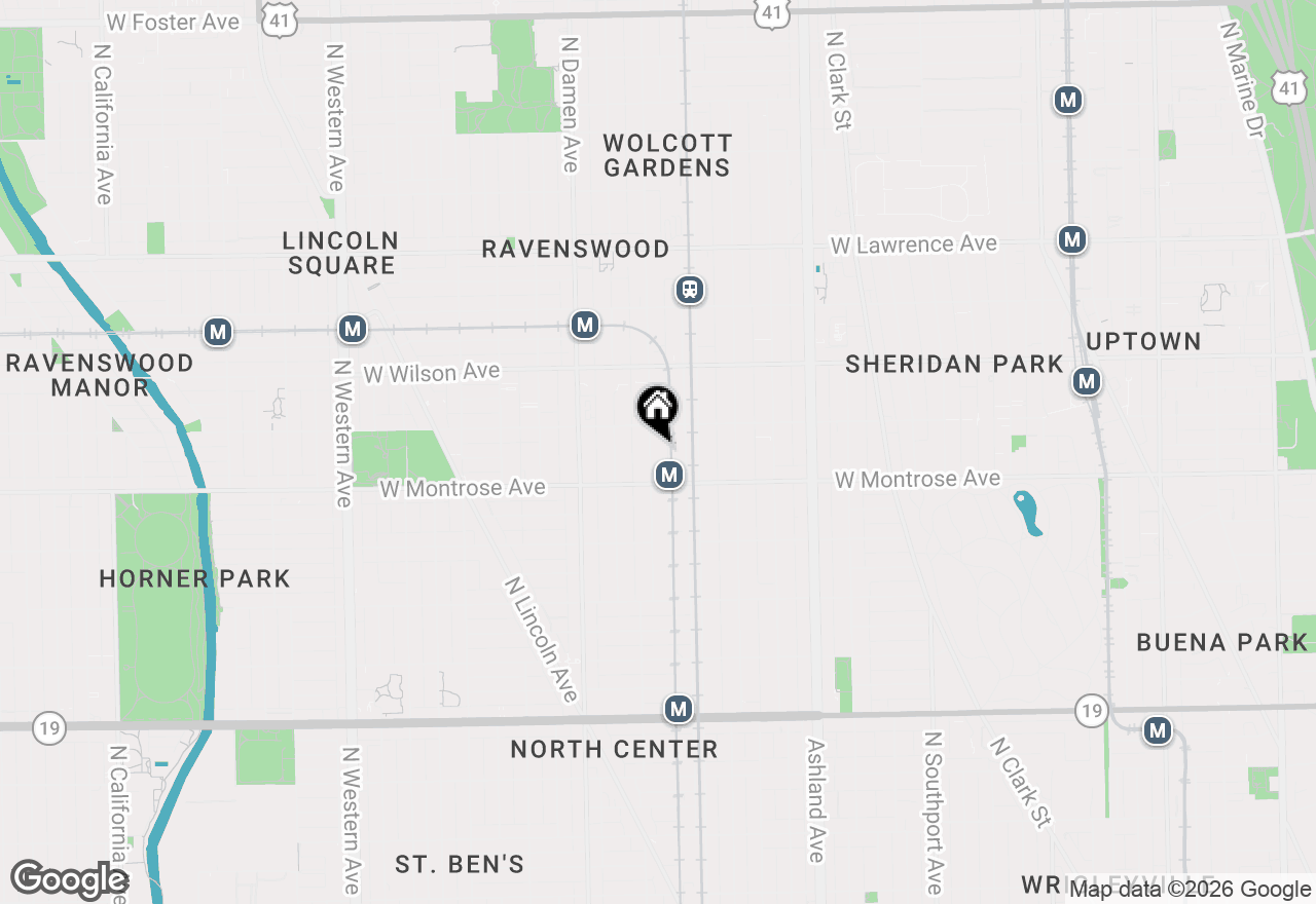 Map of 4433 N Wolcott Avenue #1N, Chicago, IL 60640