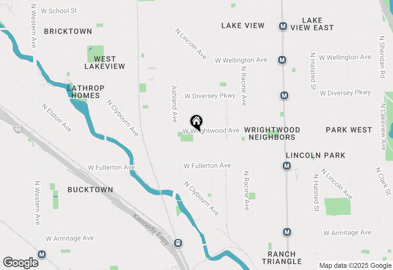 Map of 1443 W Wrightwood Avenue #B, Chicago, IL 60614