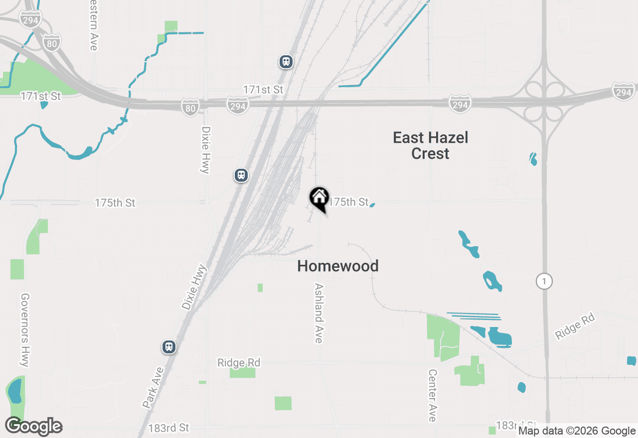 Map of 17555 Ashland Avenue, Homewood, IL 60430