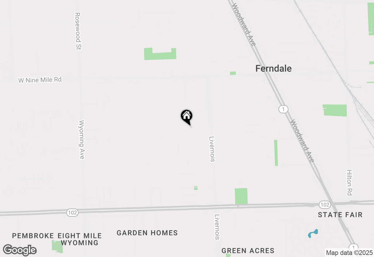 Map of 964 W Marshall Street, Ferndale, MI 48220