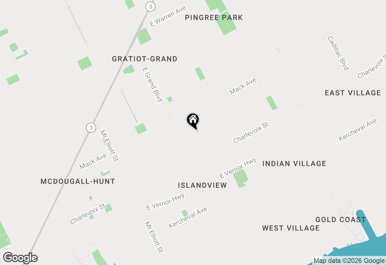 Map of 3412 Field Street, Detroit, MI 48214