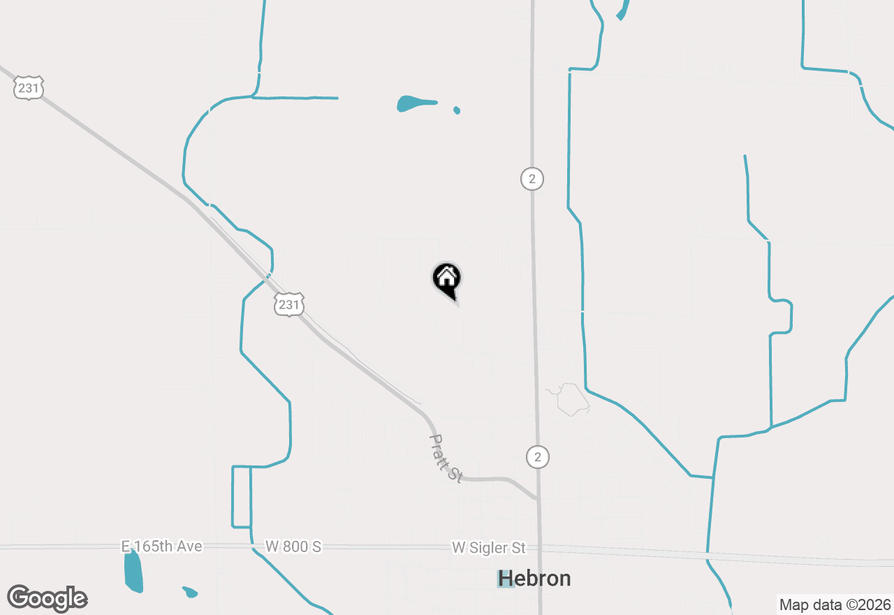 Map of 134 Elm Court, Hebron, IN 46341