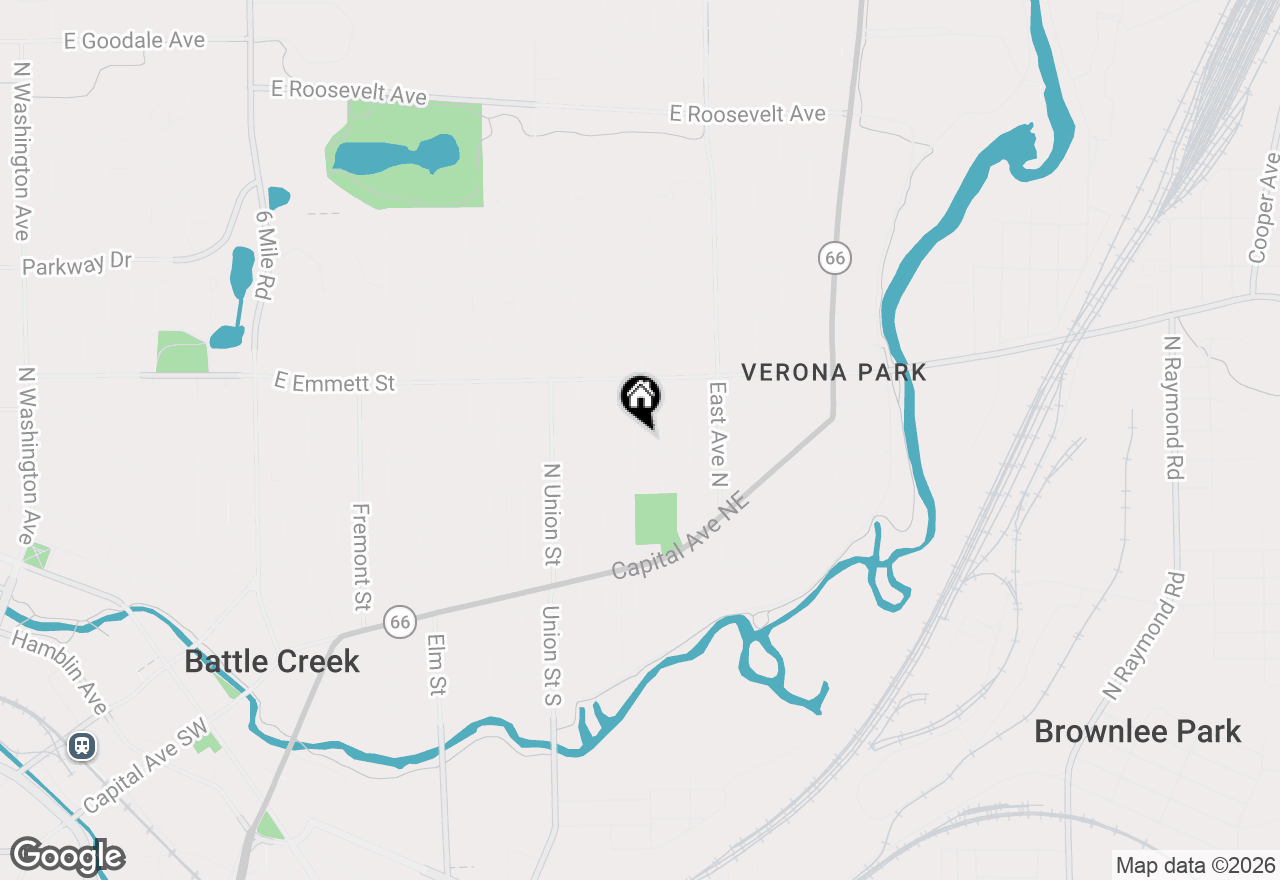 Map of 124 N Broad Street, Battle Creek, MI 49017