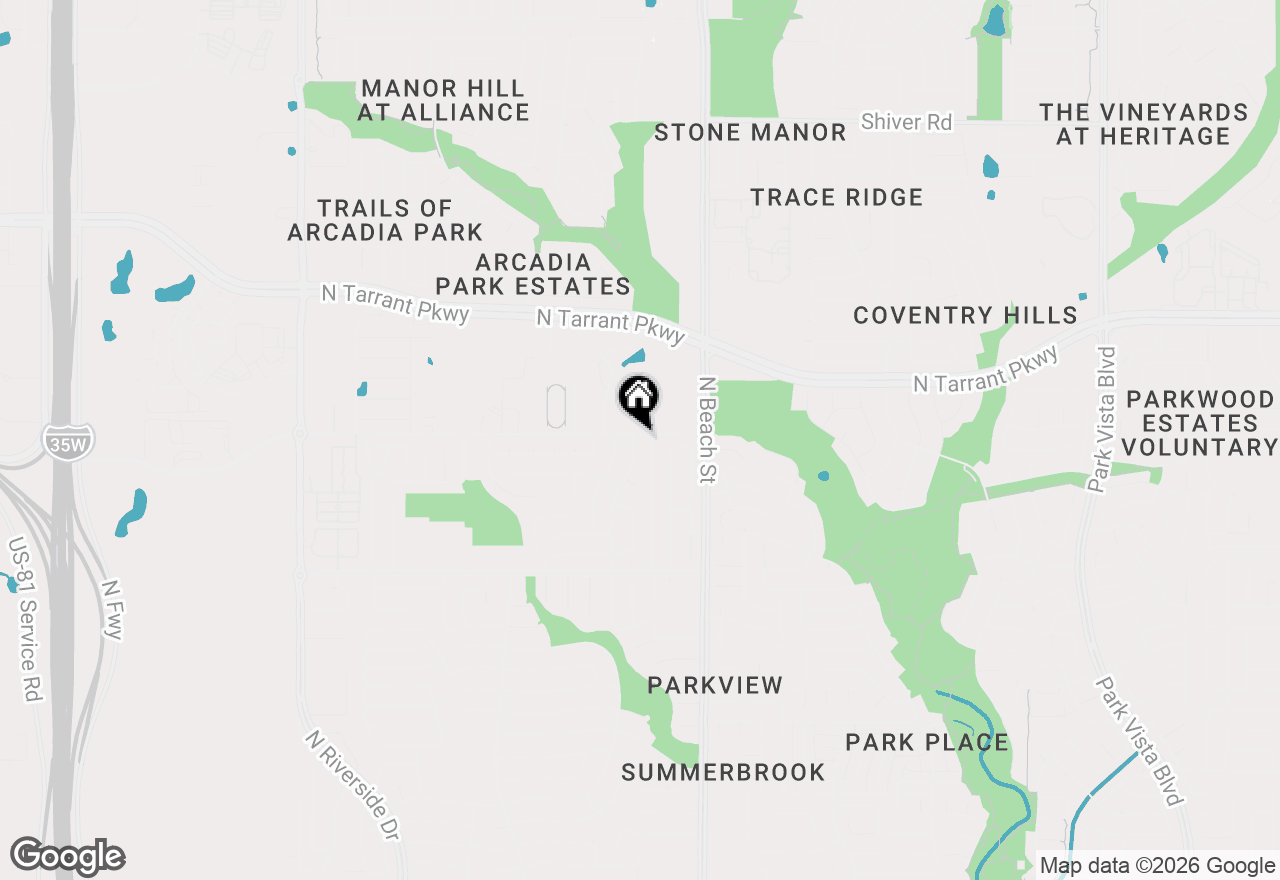 Map of 8194 Waterside Trail, Fort Worth, TX 76137