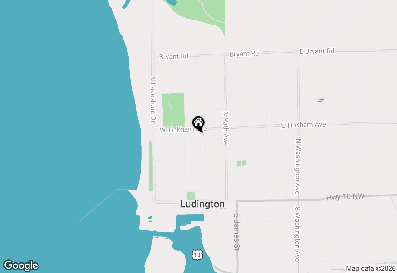 Map of 504 N Lewis Street, Ludington, MI 49431