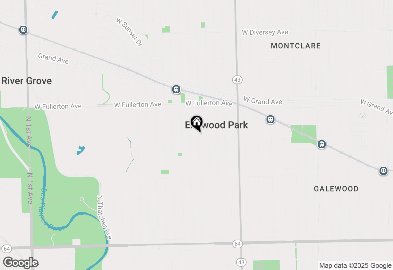 Map of 2207 N 74th Court #2, Elmwood Park, IL 60707