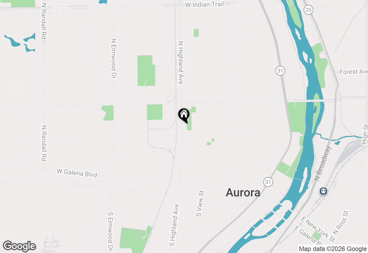 Map of 523 N Highland Avenue, Aurora, IL 60506