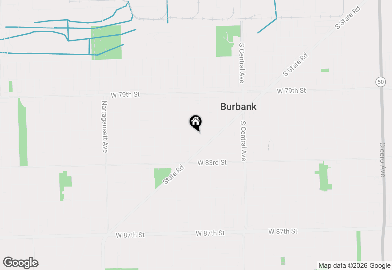 Map of 5852 W 81st Place, Burbank, IL 60459