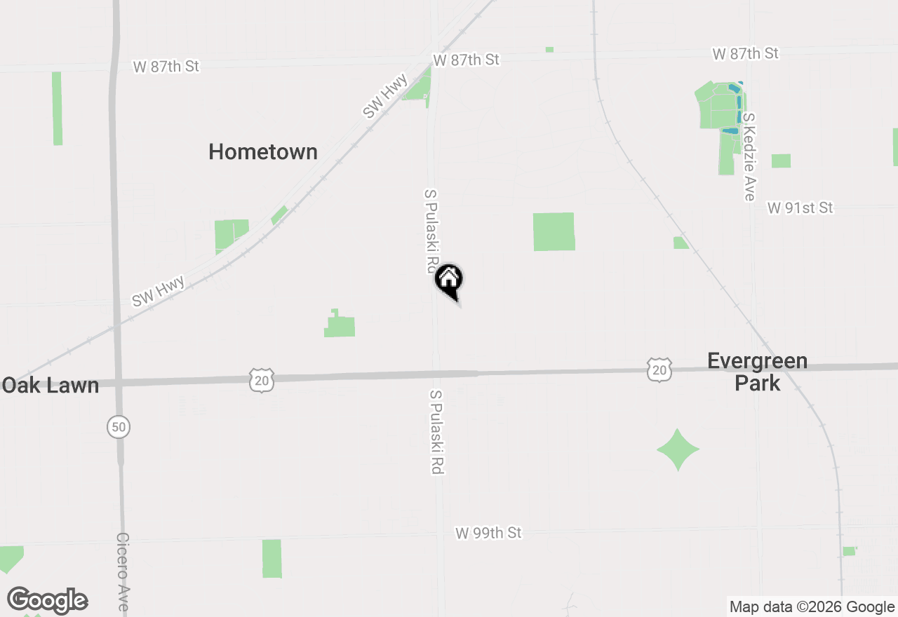 Map of 9316 S Harding Avenue, Evergreen Park, IL 60805