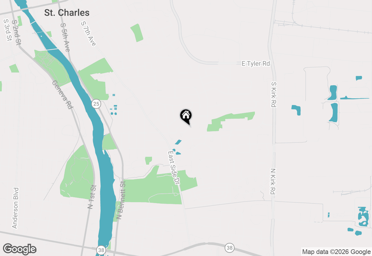 Map of 1908 Moore Avenue, St. Charles, IL 60174
