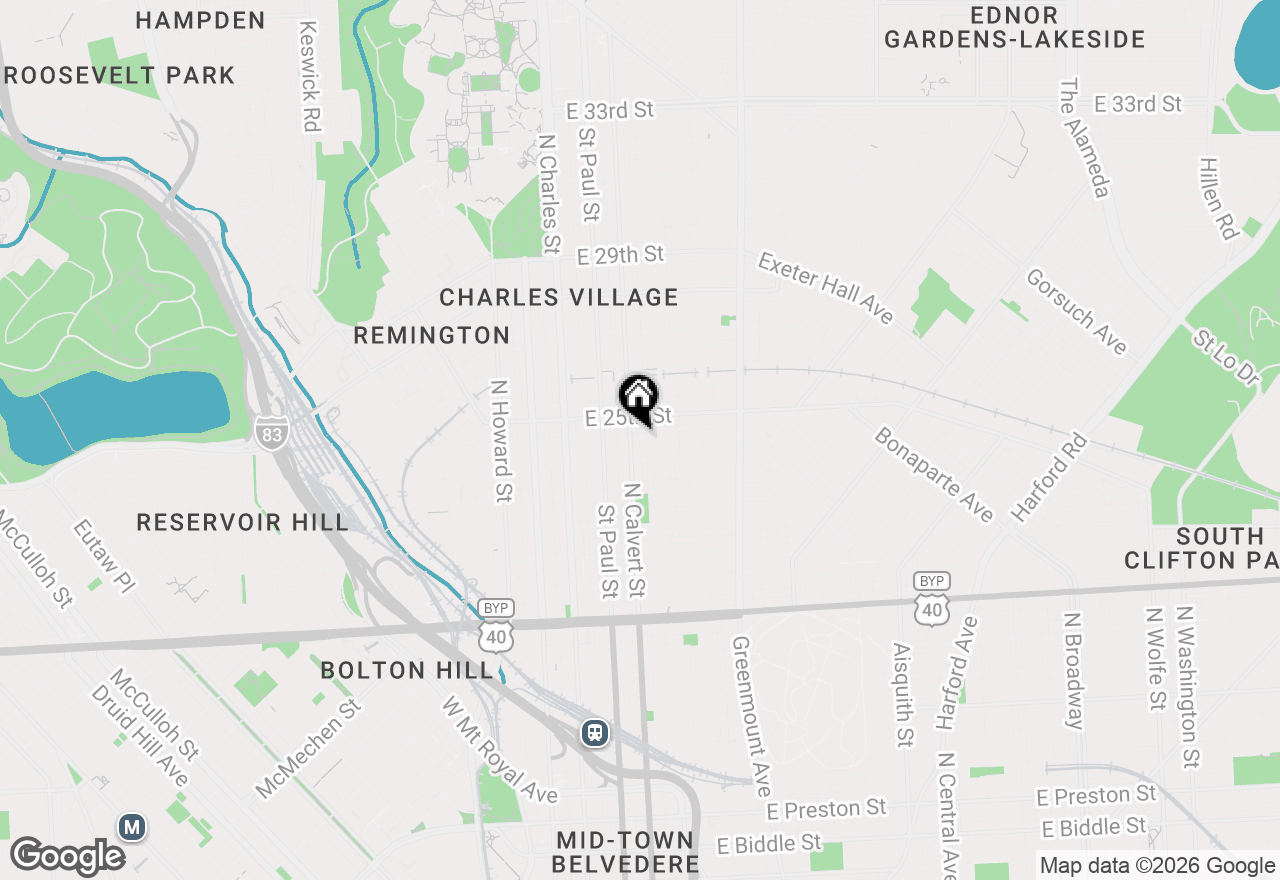 Map of 2431 Calvert Street N, Baltimore, MD 21218