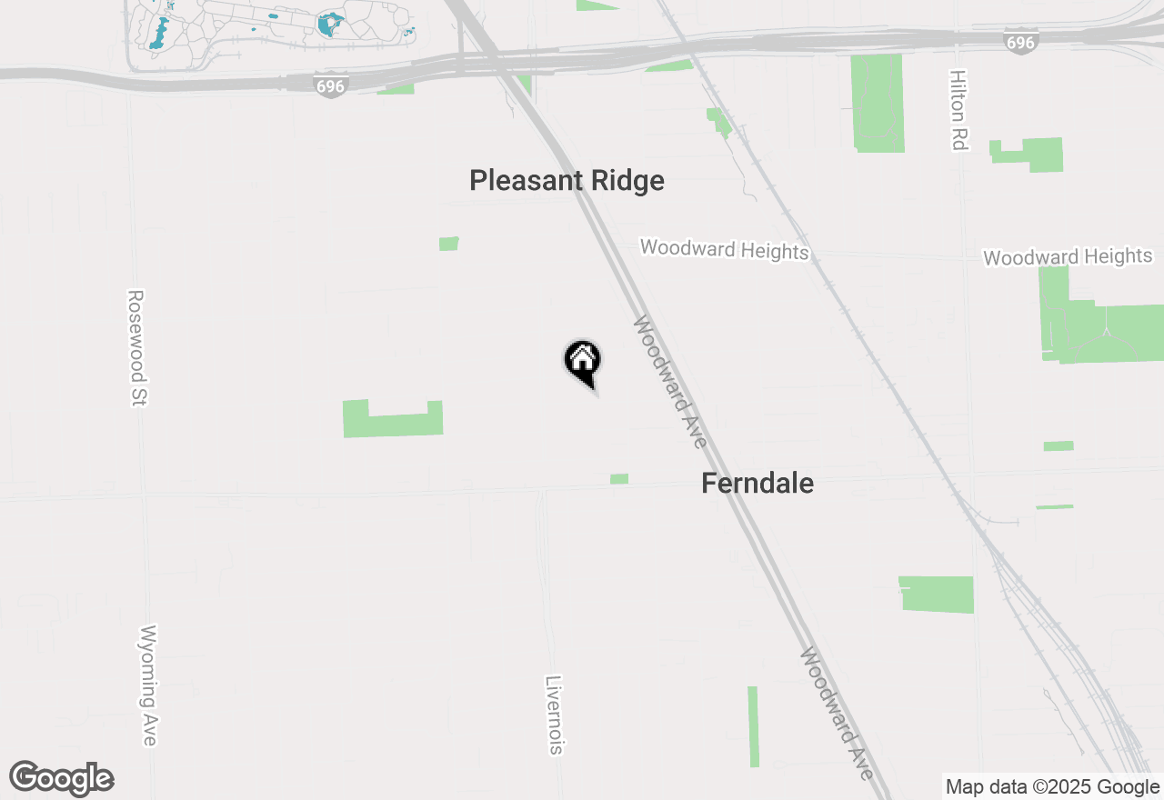 Map of 406 W Cambourne Street, Ferndale, MI 48220