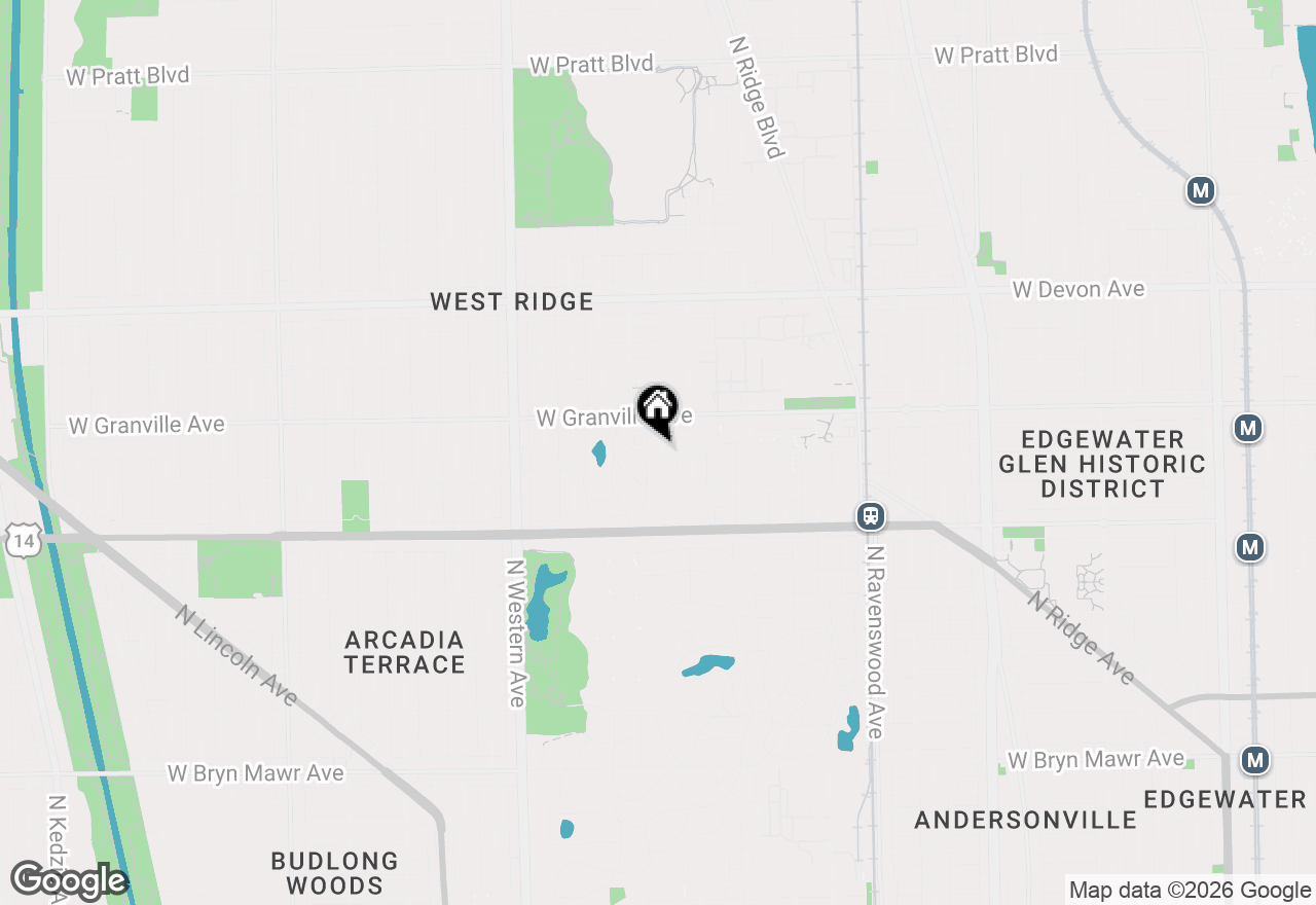 Map of 6140 N Hamilton Avenue #1S, Chicago, IL 60659