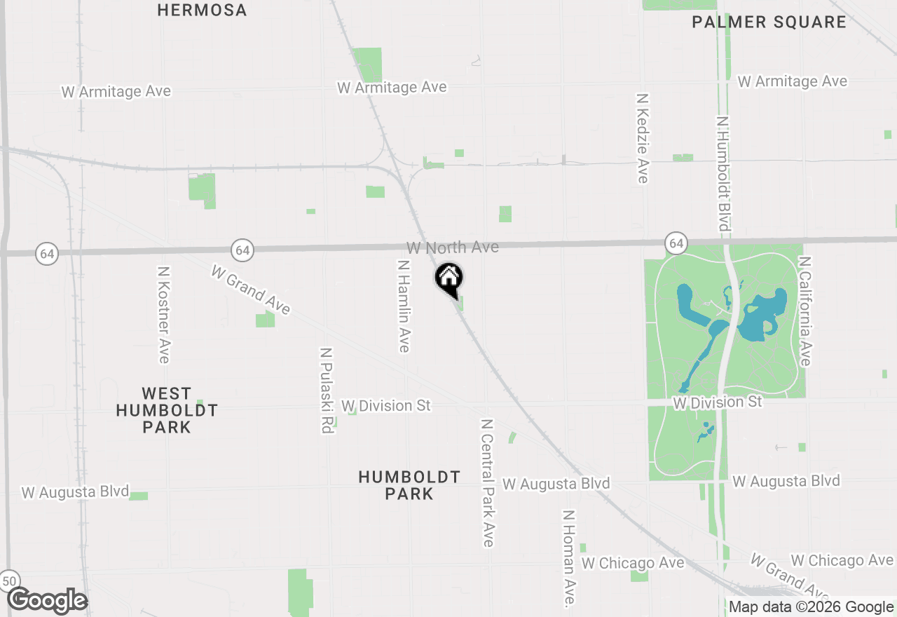 Map of 1427 N Lawndale Avenue, Chicago, IL 60651