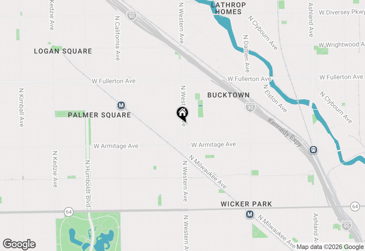 Map of 2072 N Western Avenue #PH-403, Chicago, IL 60647