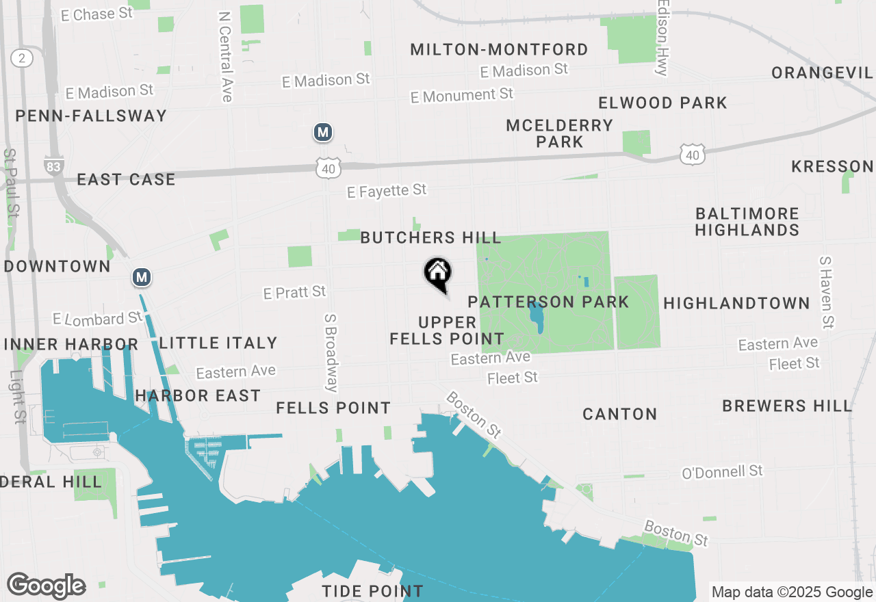 Map of 215 S Chester Street, Baltimore, MD 21231