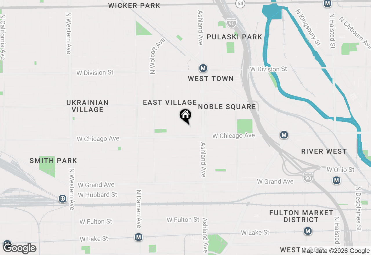 Map of 832 N Paulina Street #3, Chicago, IL 60622