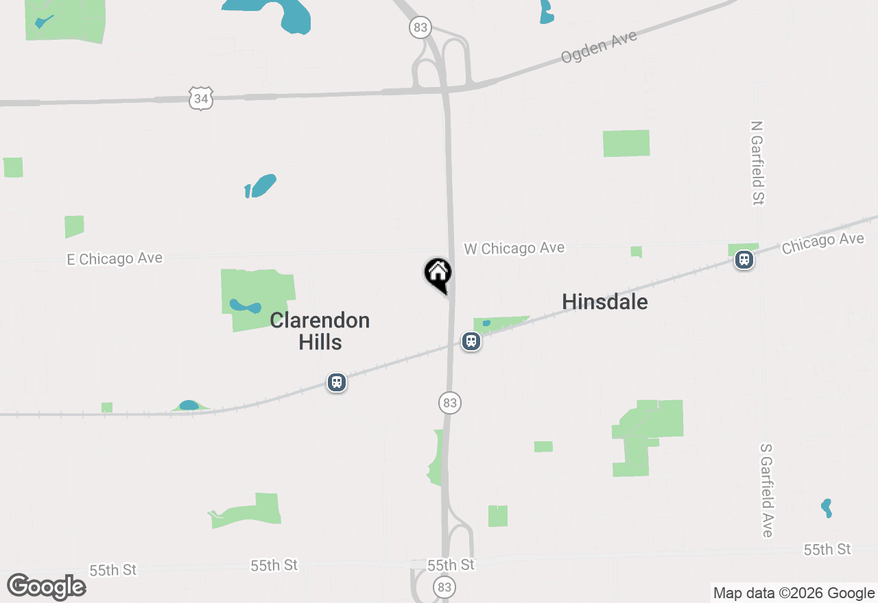 Map of 65 Chestnut Avenue, Clarendon Hills, IL 60514